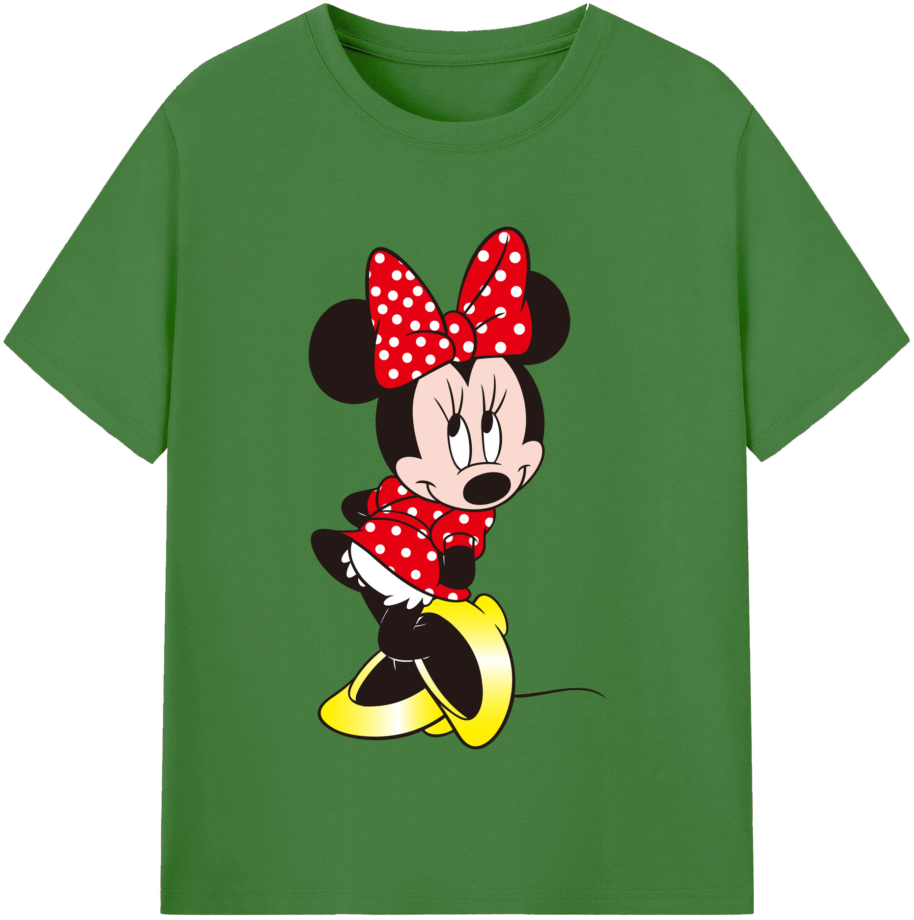 （画像用） ミッキーマウス Mickey Mouse レディースカジュアルプリントTシャツ（綿100％）